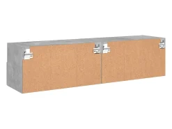 Armários de TV de parede prateleira multimídia aparador de TV sala de jantar sala de estar quarto 2 peças 60 x 30 x 30 cm madeira projetada cinza 02_0028926