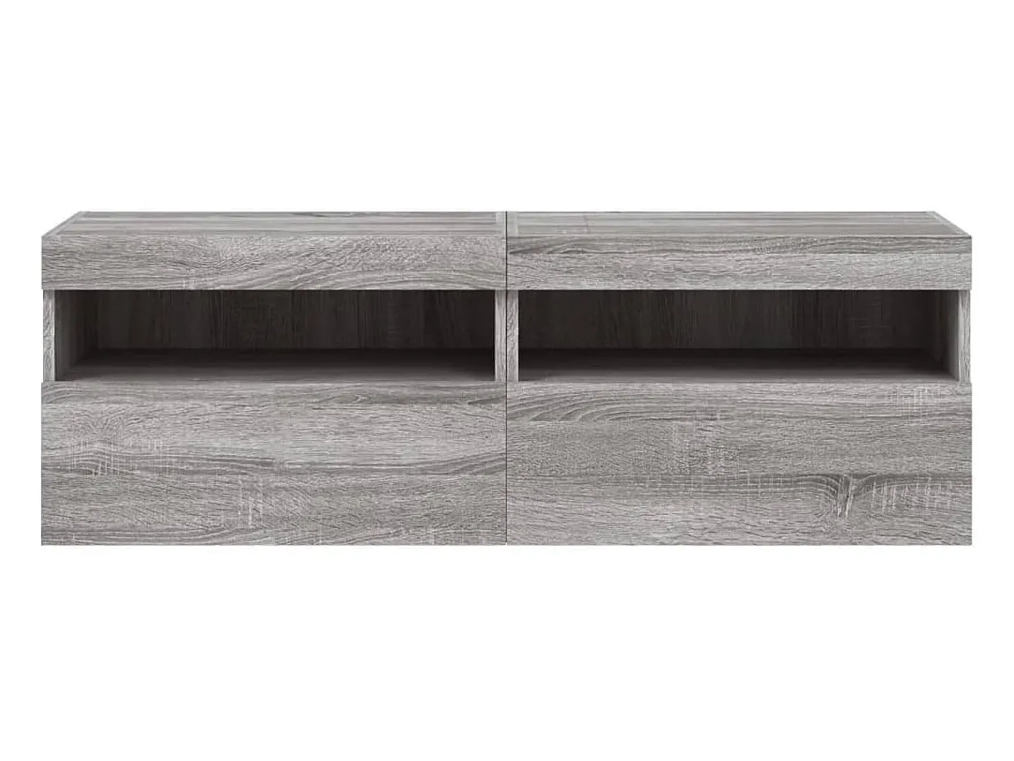 Armários de TV de parede prateleira multimídia aparador de TV sala de jantar sala de estar quarto e luzes LED 2 peças sonoma 60 x 30 x 40 cm cinza 02_0029152