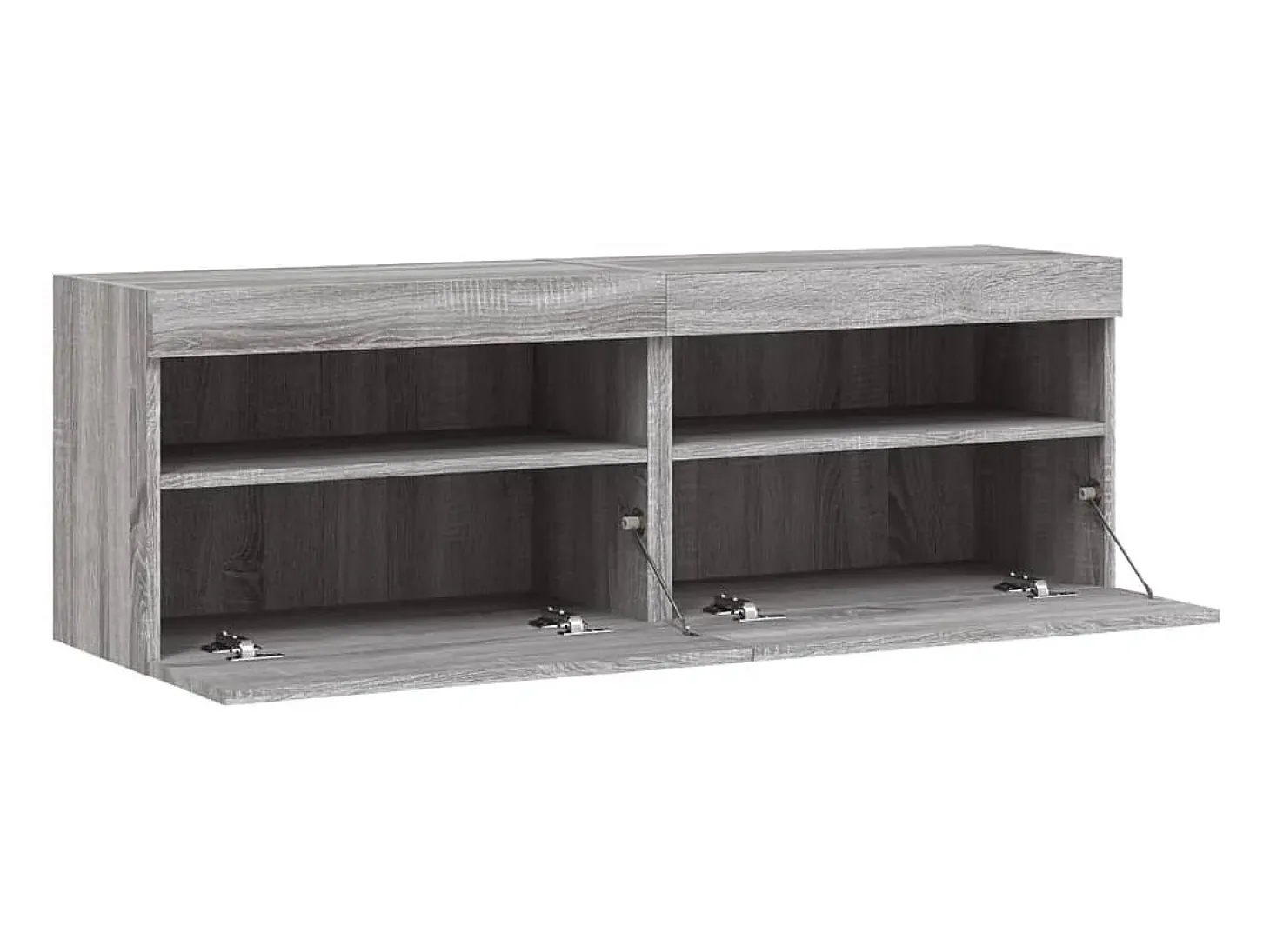 Armários de TV de parede prateleira multimídia aparador de TV sala de jantar sala de estar quarto e luzes LED 2 peças sonoma 60 x 30 x 40 cm cinza 02_0029152
