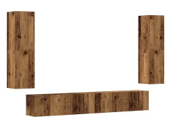 armários de TV montados na parede 4 pcs madeira velha