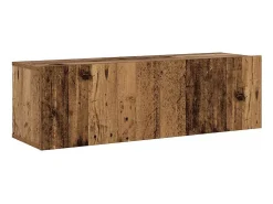 armários de TV montados na parede 3 pcs madeira velha