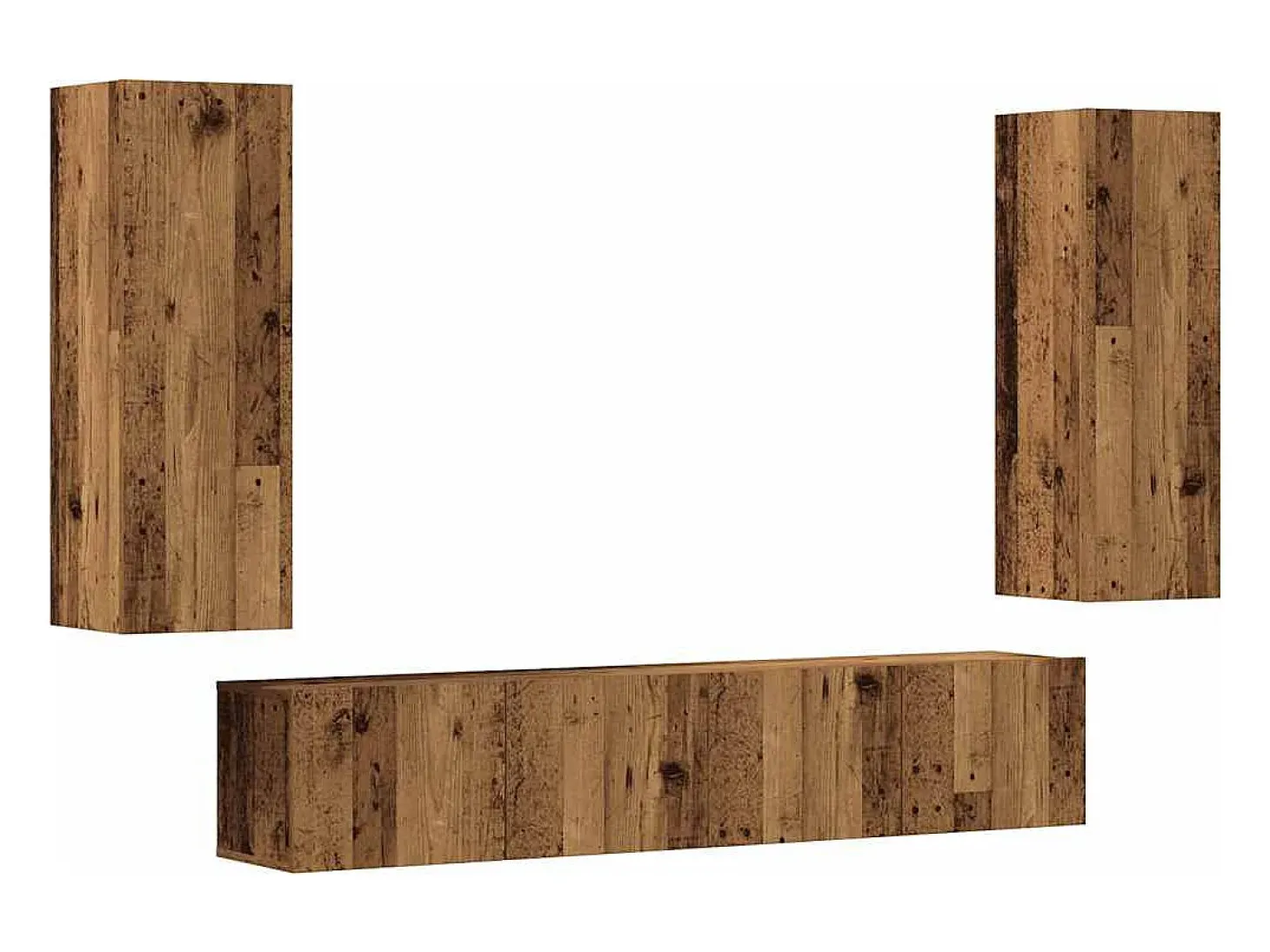 armários de TV montados na parede 4 pcs madeira velha