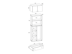 Armários multifuncionais Lona Sonoma Oak A. 240 x L. 70 x P. 39 cm
