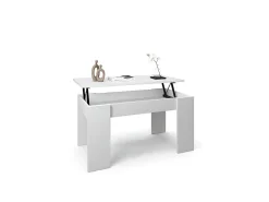 Artik Mesa de centro Norak com tampo elevatório branco Norak