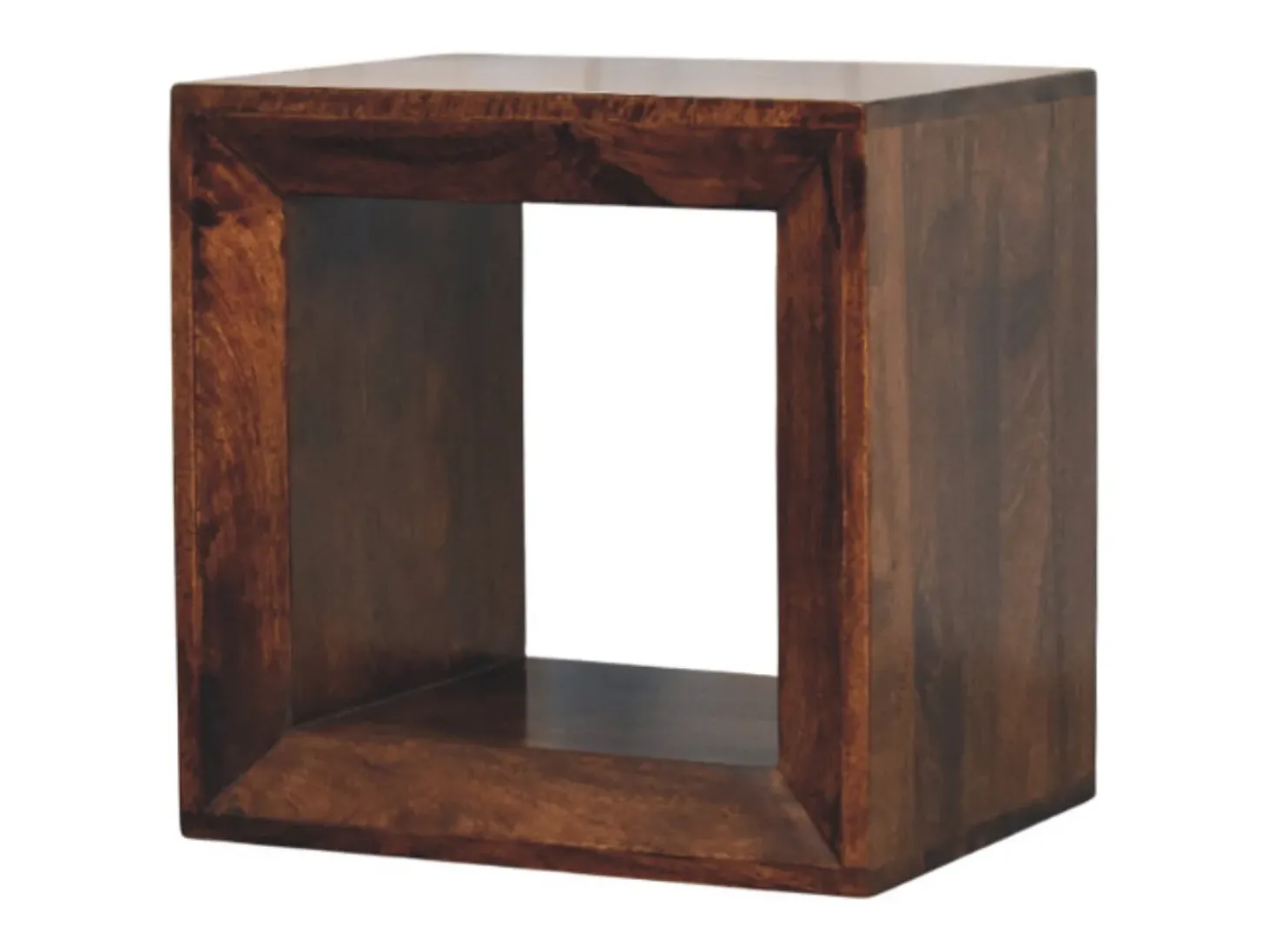 Artisan Furniture Madeira maciça Mesa Lateral Solis Aberta em Nogueira da Califórnia