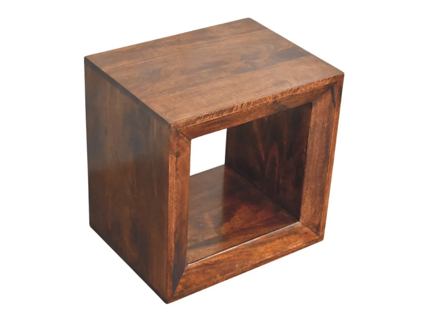 Artisan Furniture Madeira maciça Mesa Lateral Solis Aberta em Nogueira da Califórnia