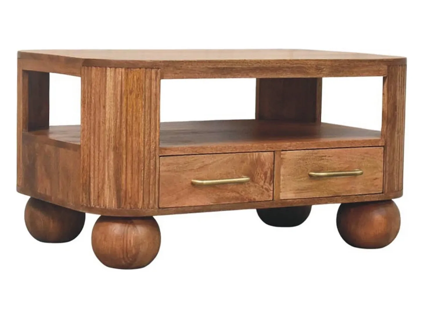 Artisan Furniture Madeira maciça Mesa de Centro Briarwood com Frisos
