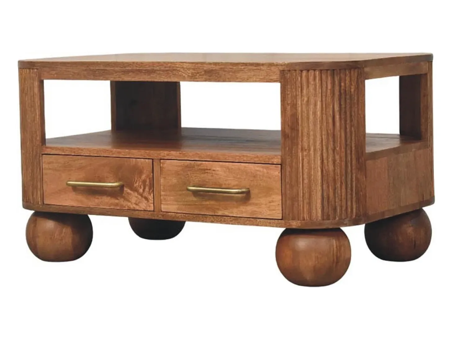 Artisan Furniture Madeira maciça Mesa de Centro Briarwood com Frisos