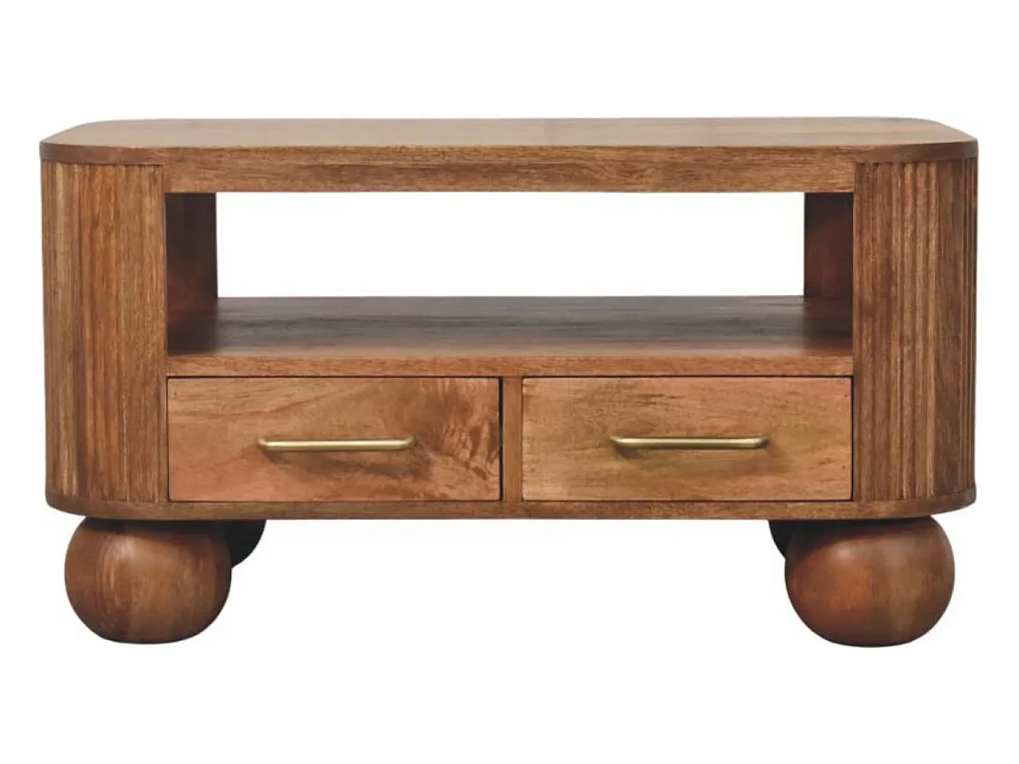 Artisan Furniture Madeira maciça Mesa de Centro Briarwood com Frisos