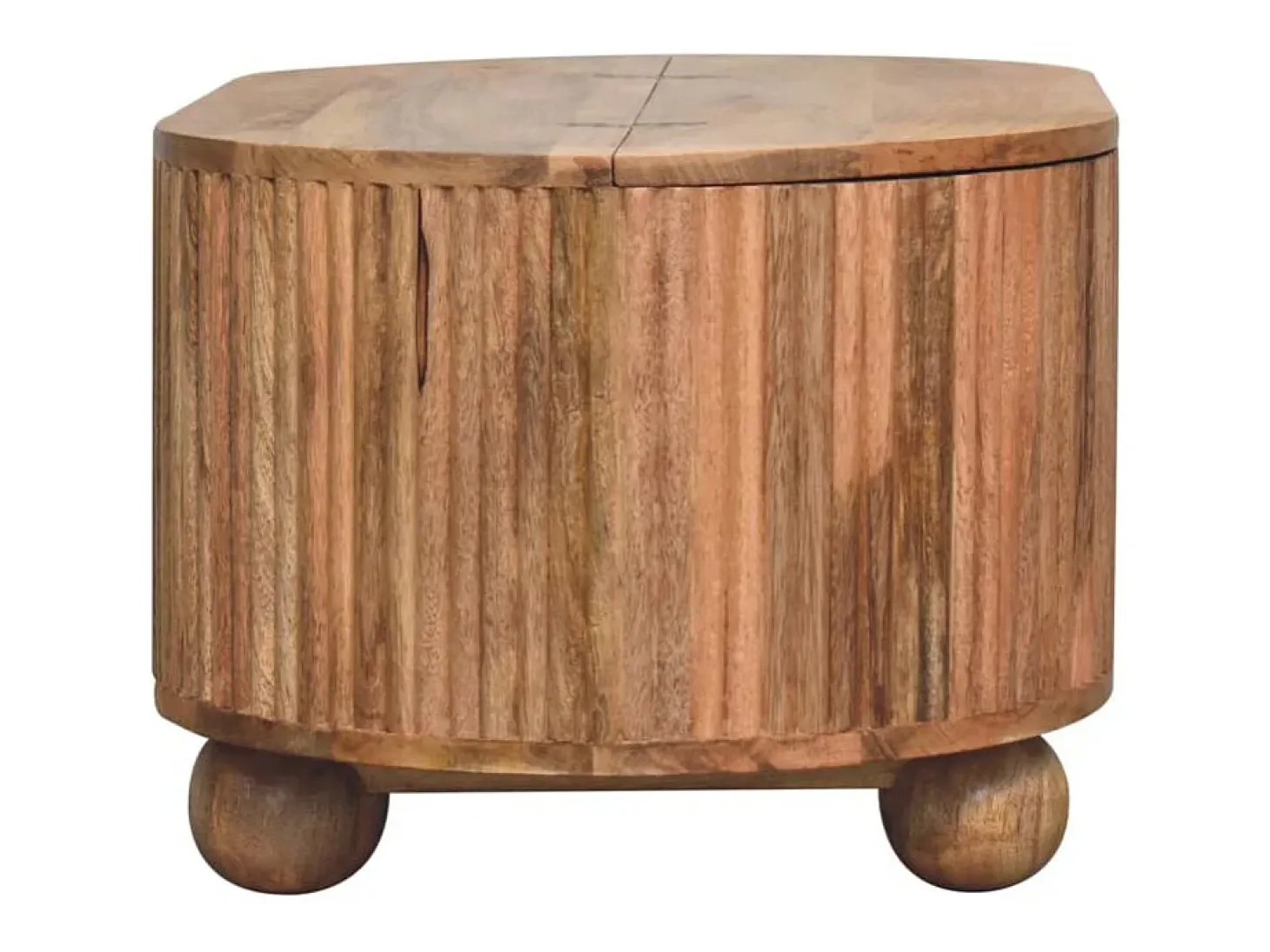 Artisan Furniture Madeira Maciça Mesa de Centro Soba Ball com Tampa Levantável, 1 Armazenamento, Bege