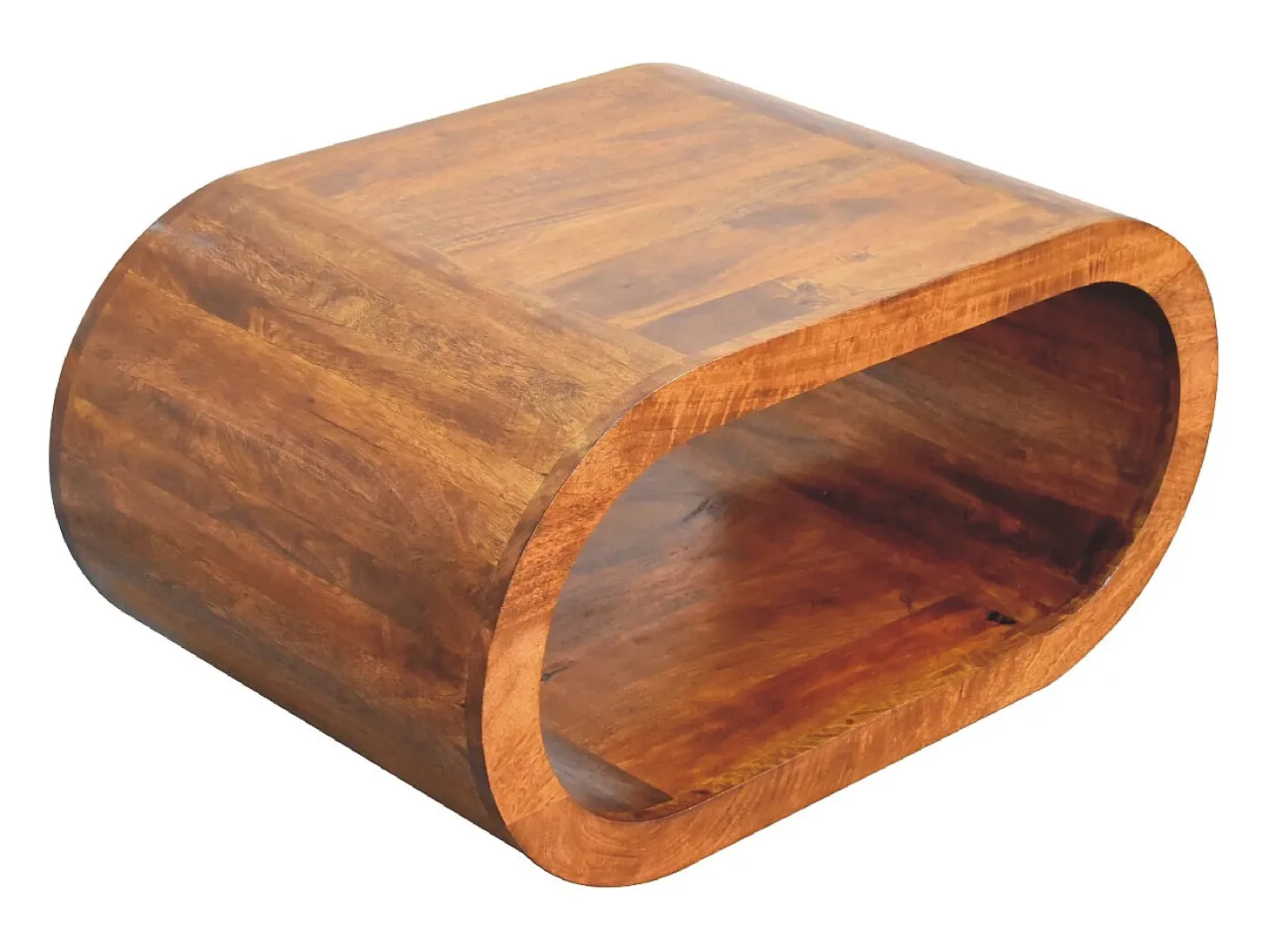 Artisan Furniture Madeira Maciça Mesa de Centro Amaya, Compartimento Aberto, Marrom Escuro