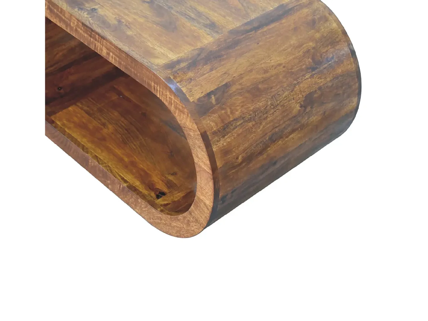 Artisan Furniture Madeira Maciça Mesa de Centro Amaya, Compartimento Aberto, Marrom Escuro