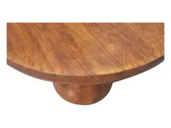 Artisan Furniture Mesa de cabeceira em madeira maciça castanha com bola central