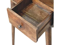 Artisan Furniture Mini consola curva cinza desbotado
