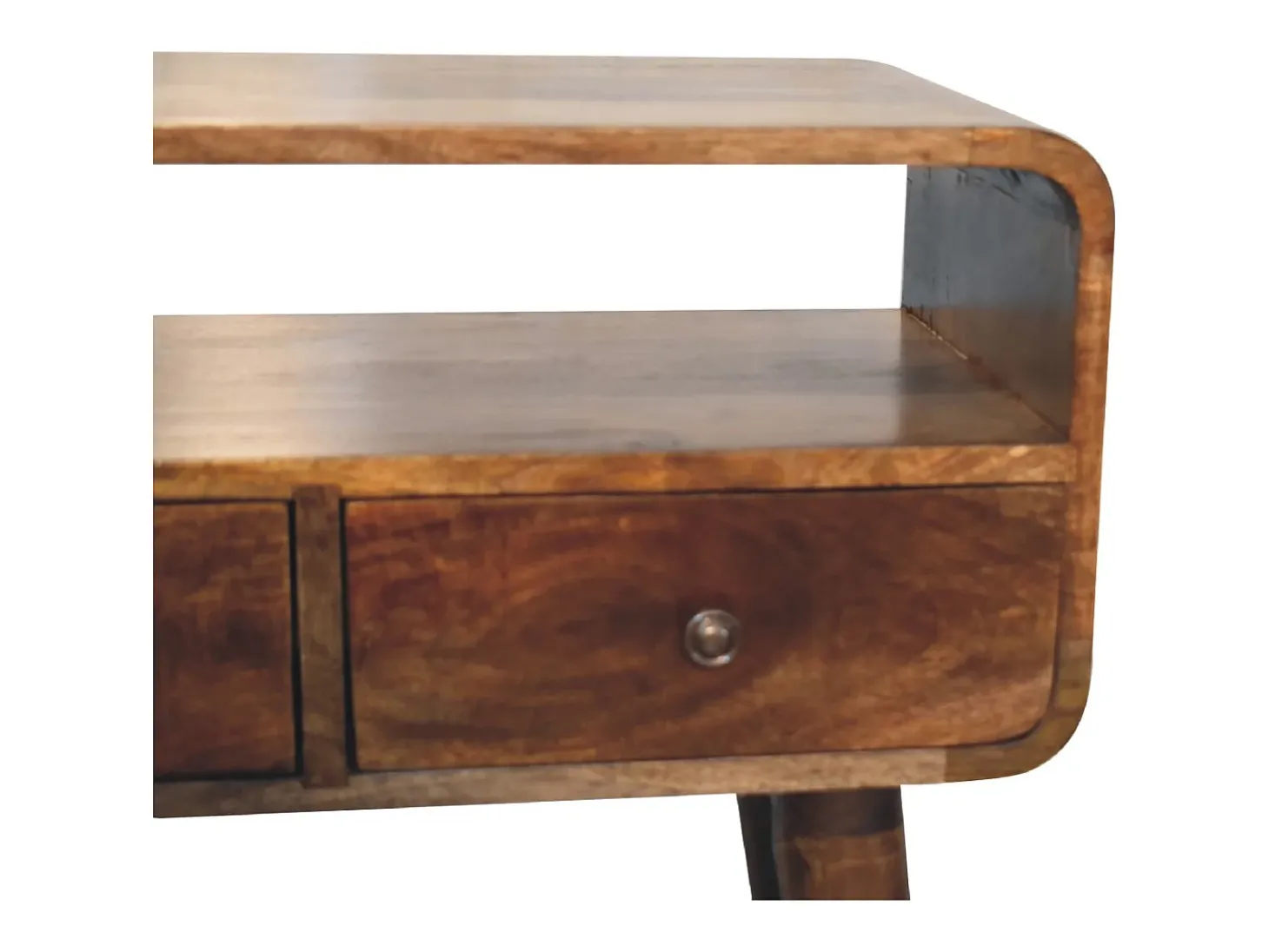 Artisan Furniture Mini consola curva cinza desbotado