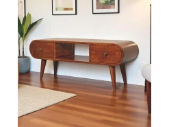 Artisan Furniture Móvel de TV em madeira maciça de castanheiro Londres