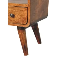 Artisan Furniture Unidade de TV Mini Curva em Castanheiro em Madeira Maciça