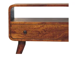 Artisan Furniture Unidade de TV Mini Curva em Castanheiro em Madeira Maciça