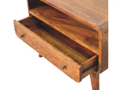 Artisan Furniture Unidade de TV Mini Curva em Castanheiro em Madeira Maciça