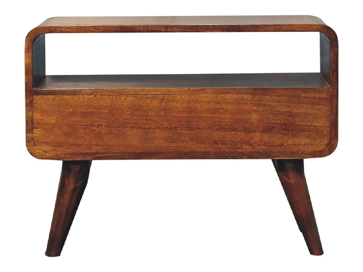 Artisan Furniture Unidade de TV Mini Curva em Castanheiro em Madeira Maciça