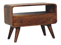 Artisan Furniture Unidade de TV Mini Curva em Castanheiro em Madeira Maciça
