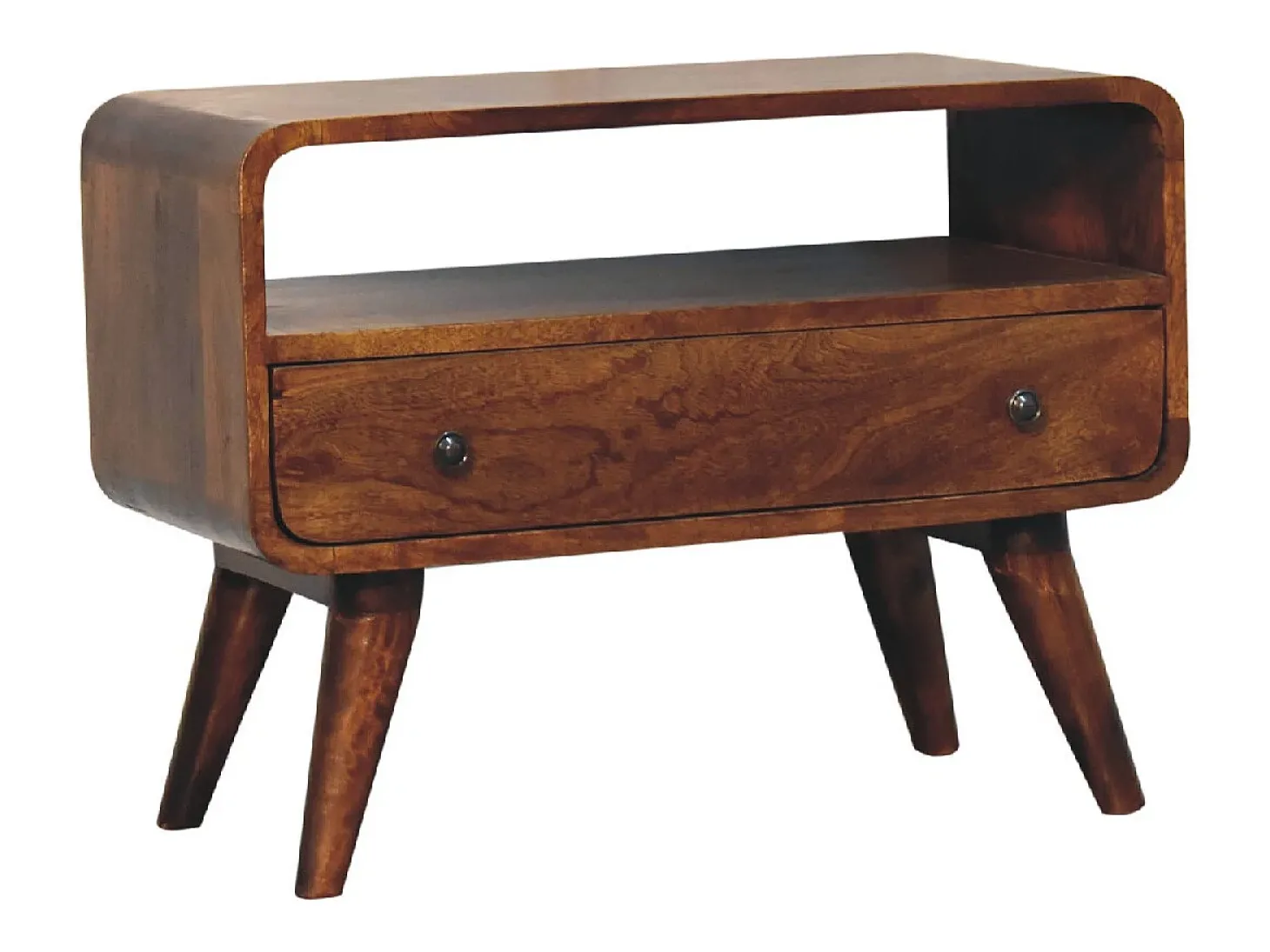 Artisan Furniture Unidade de TV Mini Curva em Castanheiro em Madeira Maciça