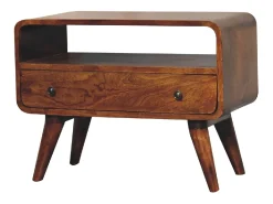 Artisan Furniture Unidade de TV Mini Curva em Castanheiro em Madeira Maciça