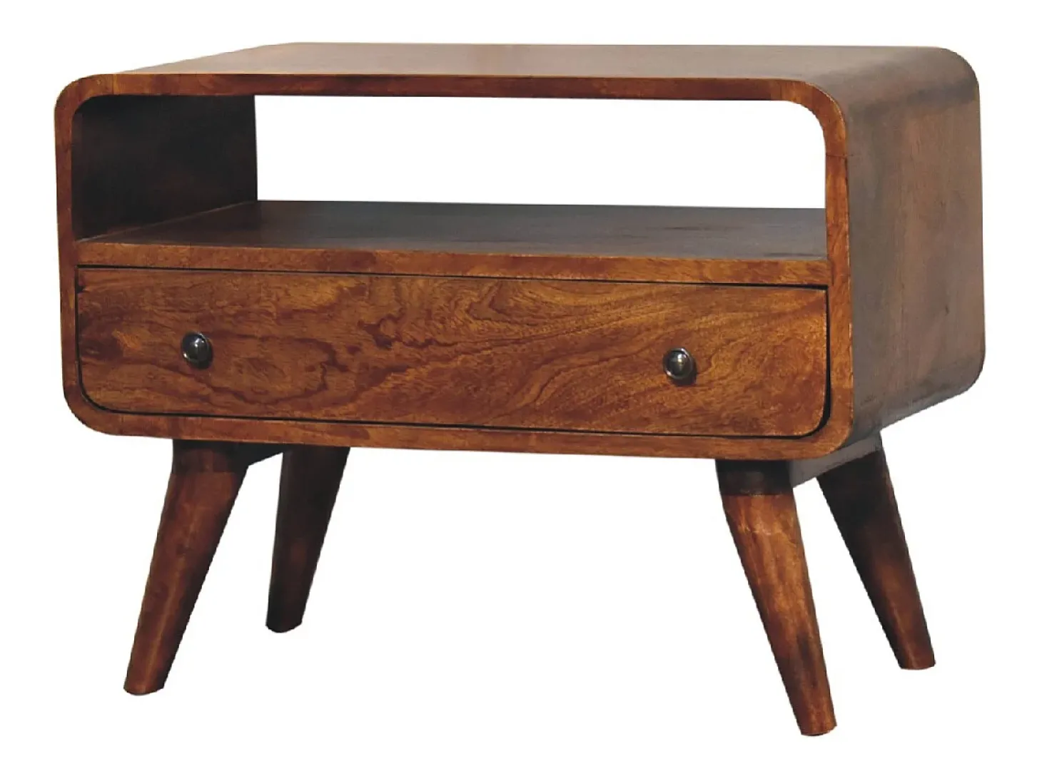 Artisan Furniture Unidade de TV Mini Curva em Castanheiro em Madeira Maciça