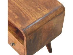 Artisan Furniture Unidade de TV Mini Curva em Castanheiro em Madeira Maciça