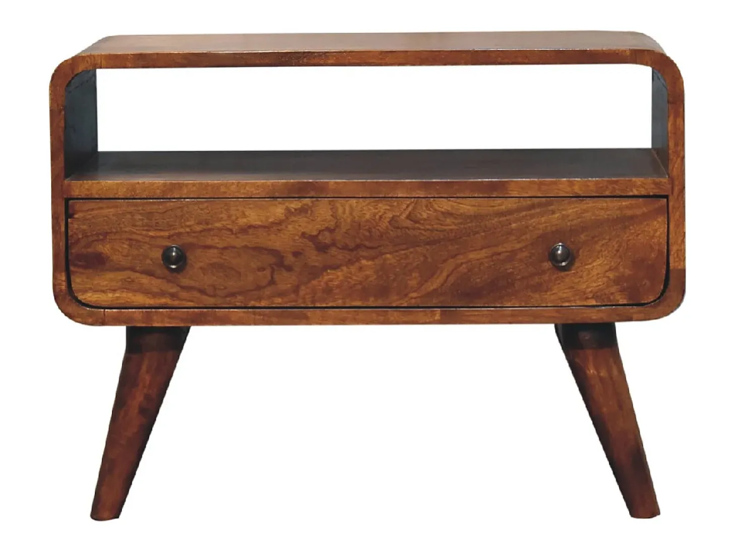 Artisan Furniture Unidade de TV Mini Curva em Castanheiro em Madeira Maciça