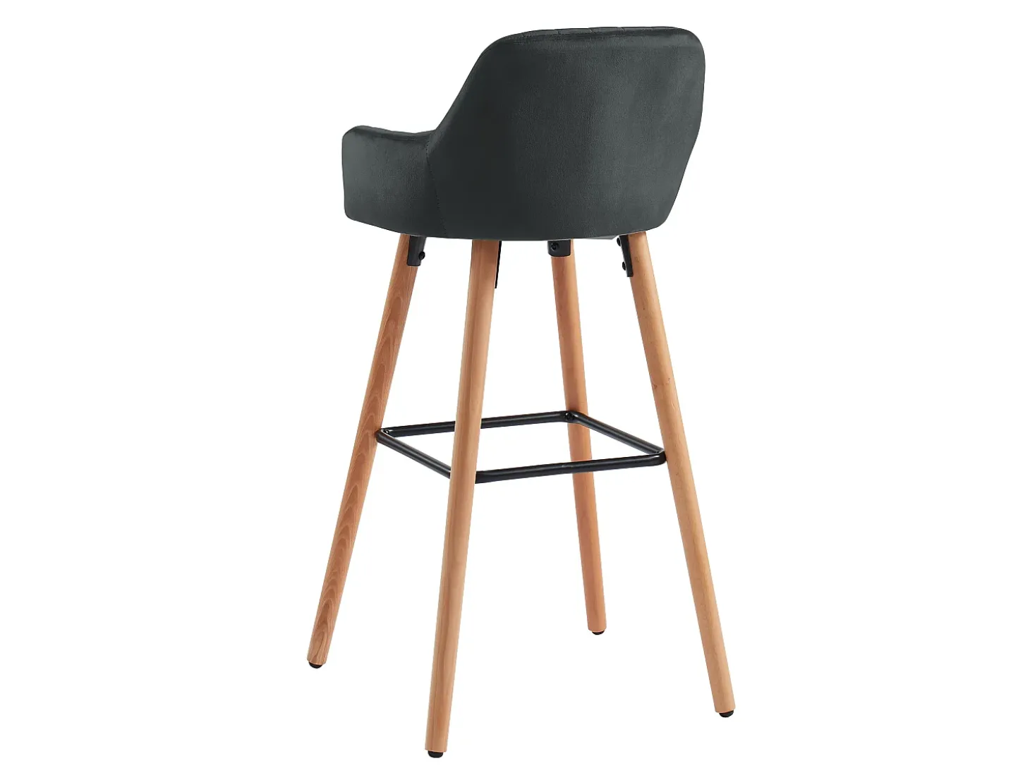 Banco alto veludo preto e metal ELEANA (Conjunto de 2)
