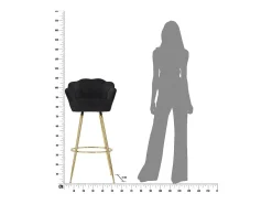 Banco alto Vienna preto 55X53X110 cm