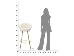 Banco Alto VKH451, Bege, 55x53x110 cm, Kendra Home