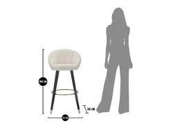 Banco Alto VKH429, Bege, 55x56x104 cm, Kendra Home