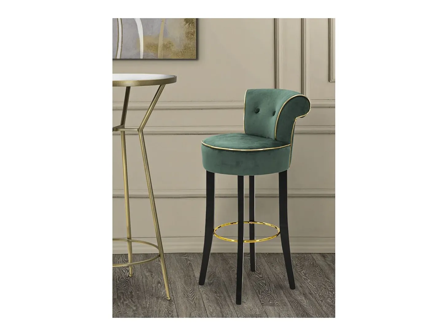 Banco Alto VKH443, Verde, 46x48x96 cm, Kendra Home
