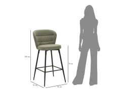 BANCO BAR LOSANNA VERDE SET 2 PCS CM 52X59X108