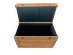 Banco com arrumação com almofada em linho C80xL40xA53 cm natural e bege - TURZA