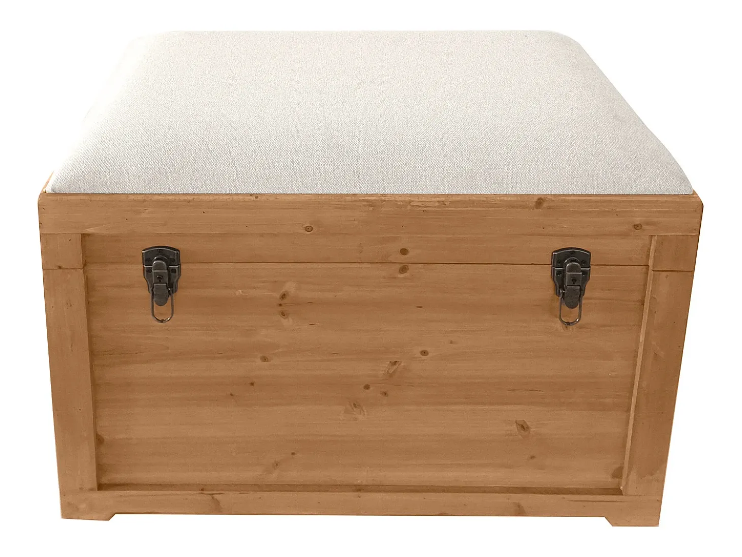 Banco com arrumação com almofada em linho C80xL40xA53 cm natural e bege - TURZA