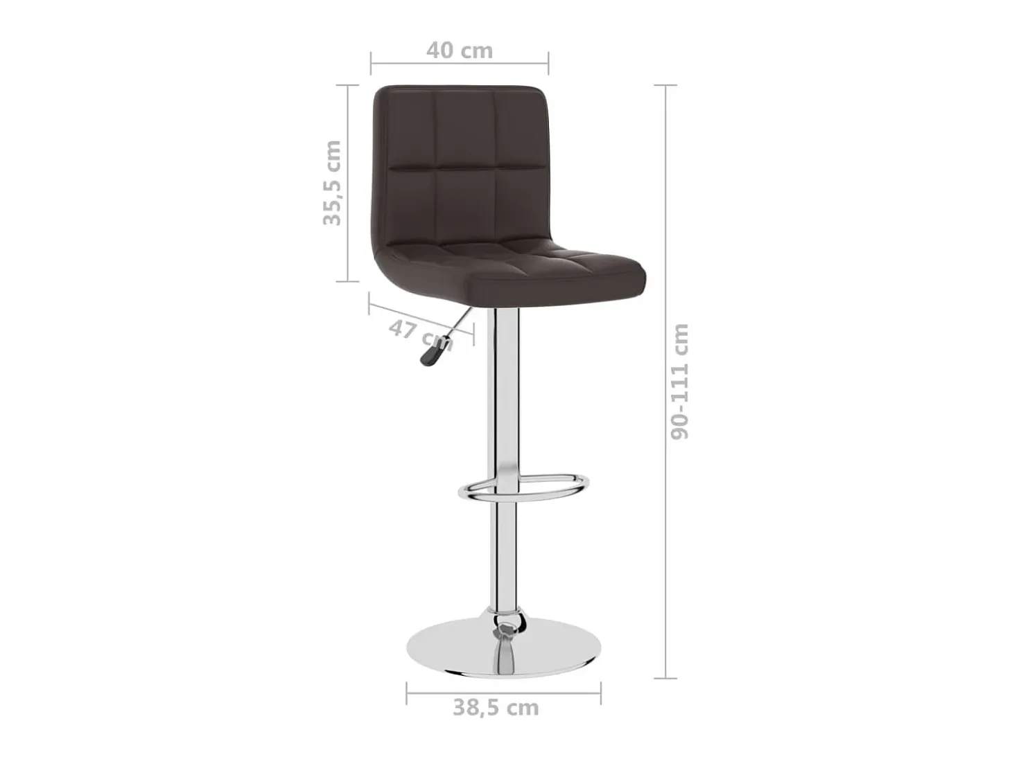 Banco de bar couro artificial castanho
