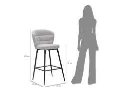 BANCO DE BAR LOSANNA CINZA CONJUNTO 2 PCS CM 52X59X108