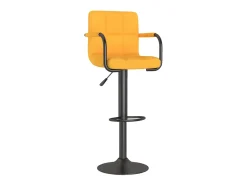 Banco de bar tecido amarelo mostarda