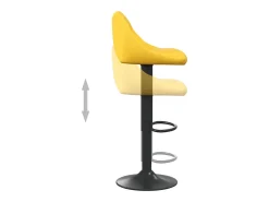 Banco de bar veludo amarelo mostarda