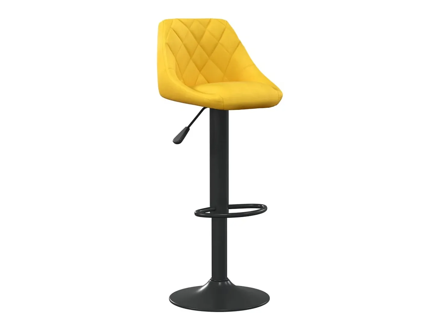 Banco de bar veludo amarelo mostarda