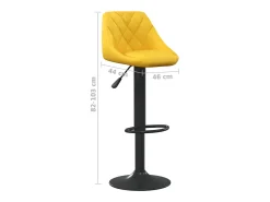 Banco de bar veludo amarelo mostarda
