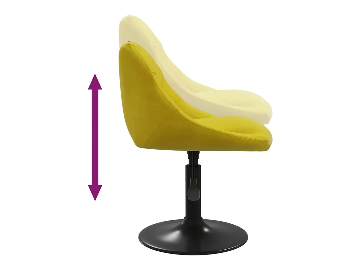 Banco de bar veludo amarelo mostarda