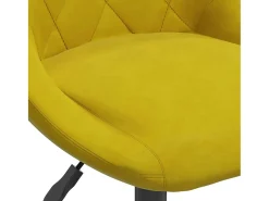 Banco de bar veludo amarelo mostarda