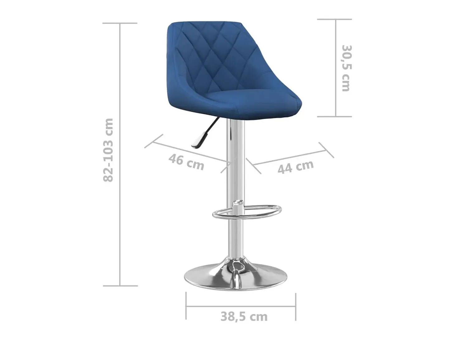 Banco de bar veludo azul