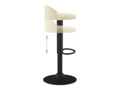 Banco de bar veludo cor creme