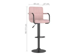 Banco de bar veludo rosa