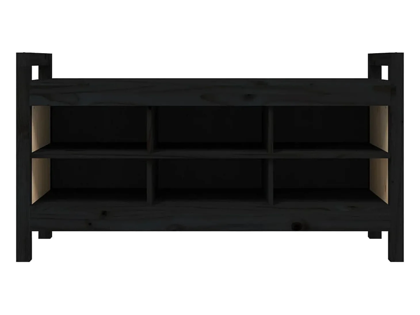 Banco de corredor 110x40x60 cm madeira de pinho maciça preto PT809290
